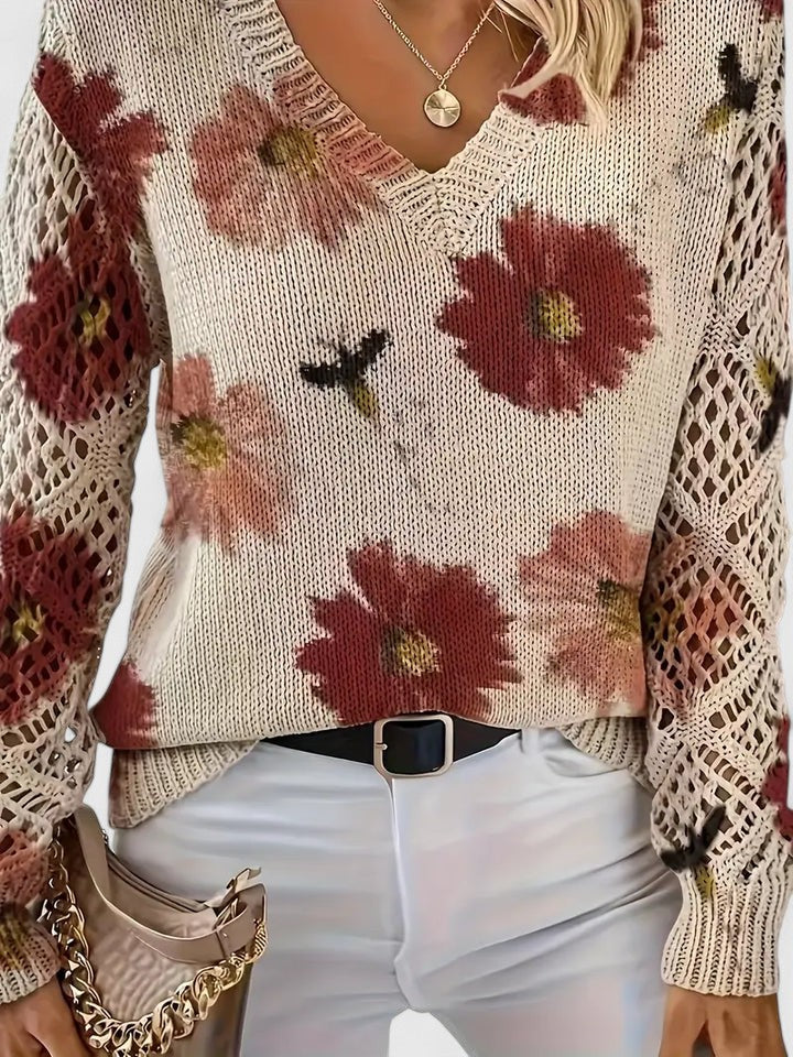 Aurélie | Elegant sweater with floral pattern