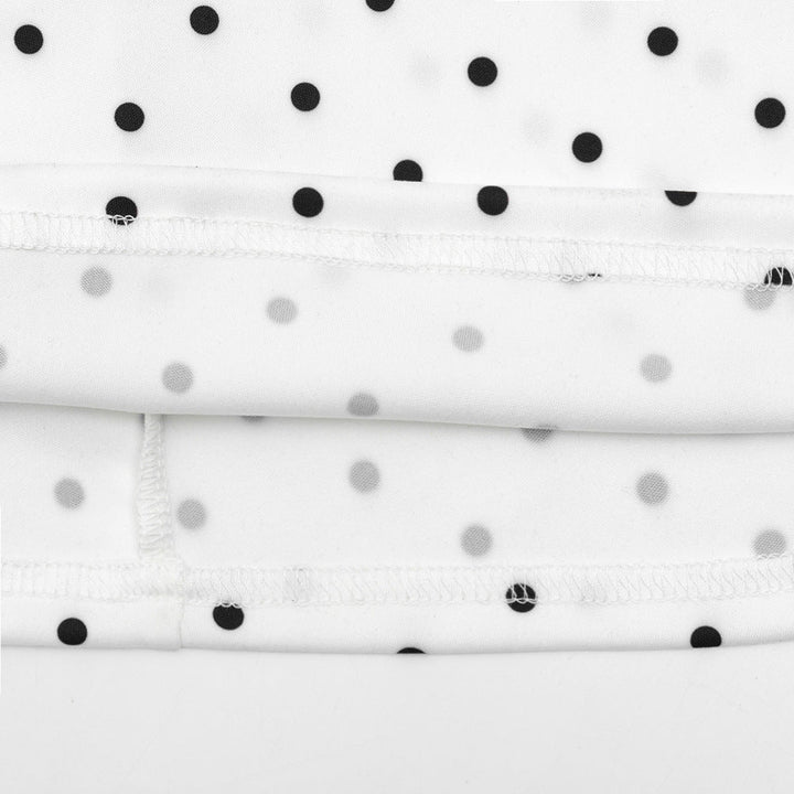 Elegant Polka-Dot Print Round-Neck Maxi Dress
