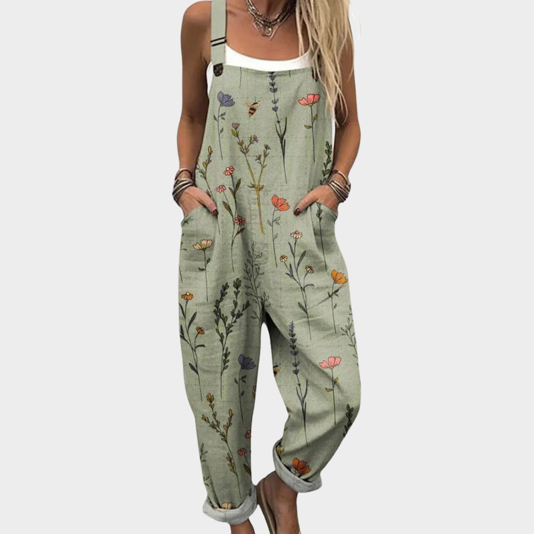 Maddy | Green Floral Overall
