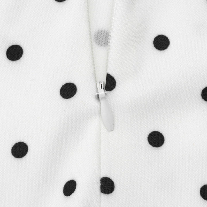 Elegant Polka-Dot Print Round-Neck Maxi Dress