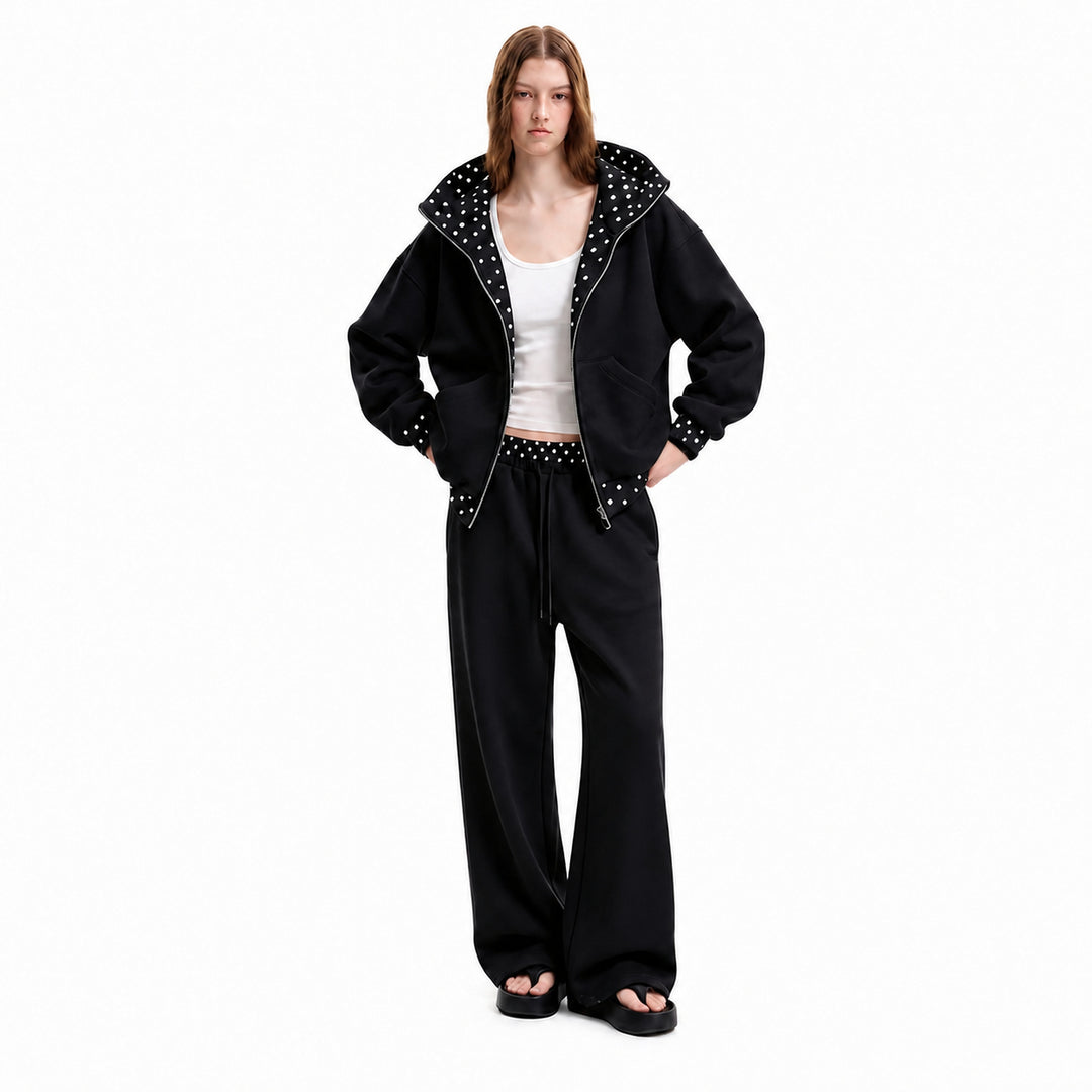 The Elara Polka-Dot Hooded Set Separates