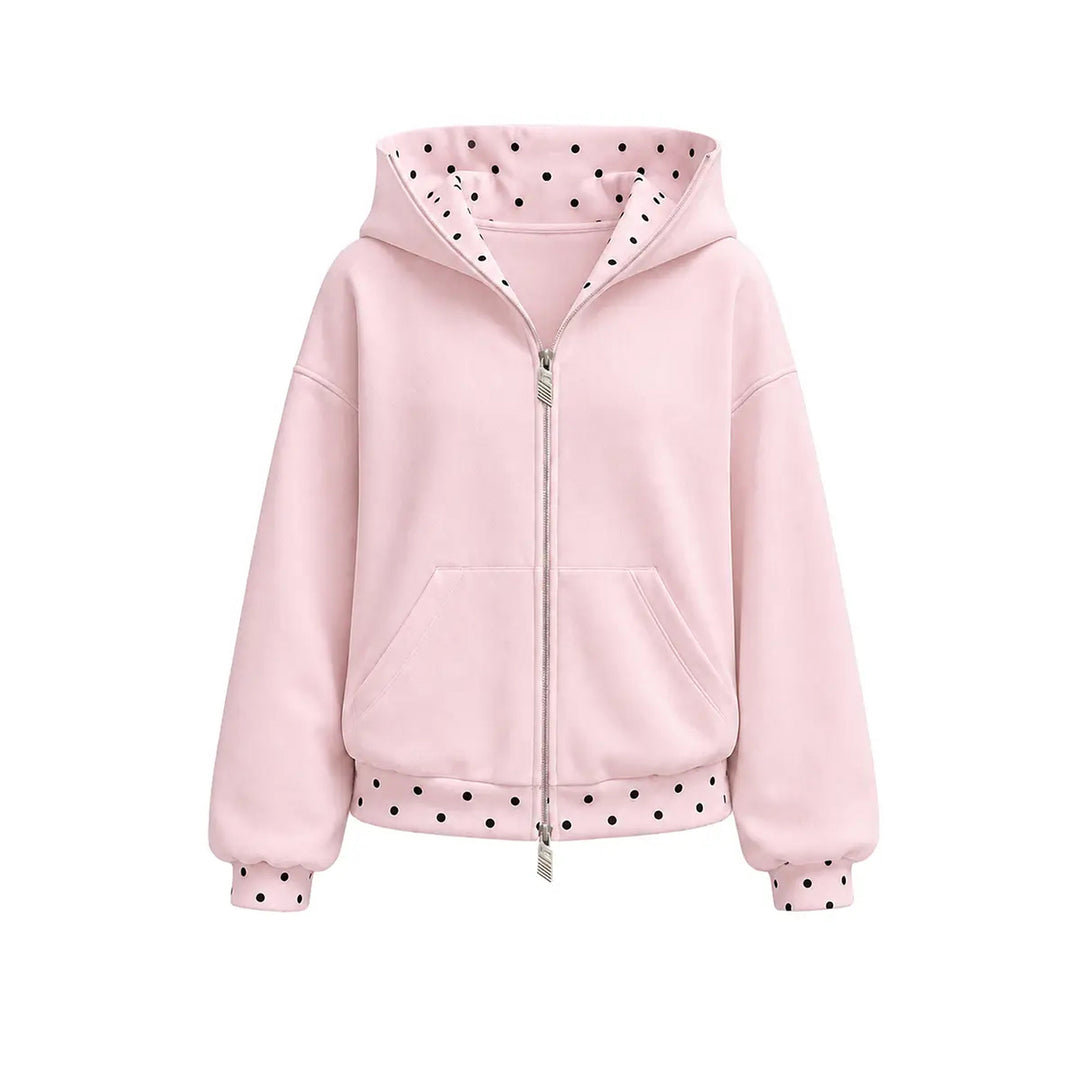 The Elara Polka-Dot Hooded Set Separates