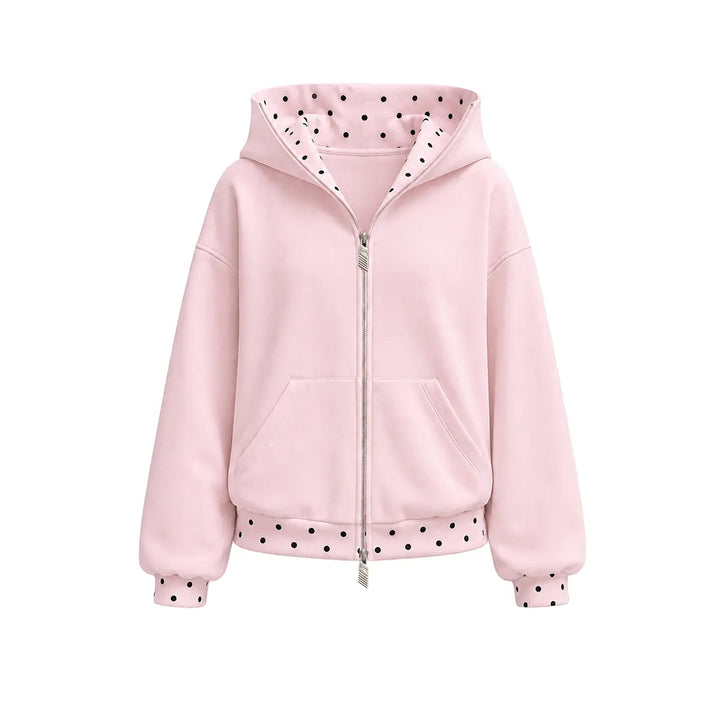 The Elara Polka-Dot Hooded Set Separates