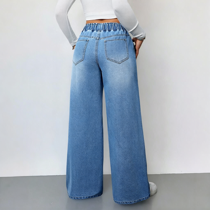 The Elara Drawstring Wide-Leg Denim