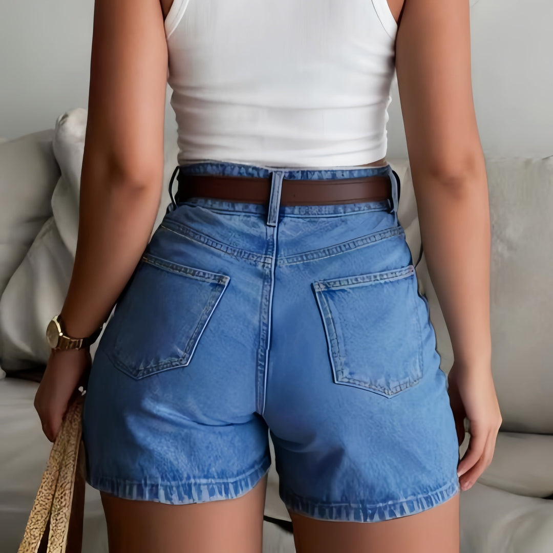 The Elara High-Stretch Denim Short
