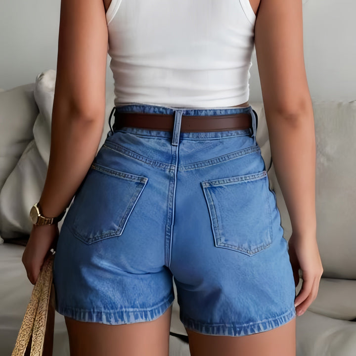 The Elara High-Stretch Denim Short