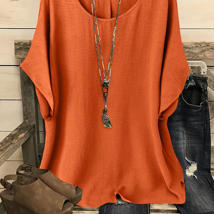 Kiersten™ | Relaxed Round-Neck Short-Sleeve Top