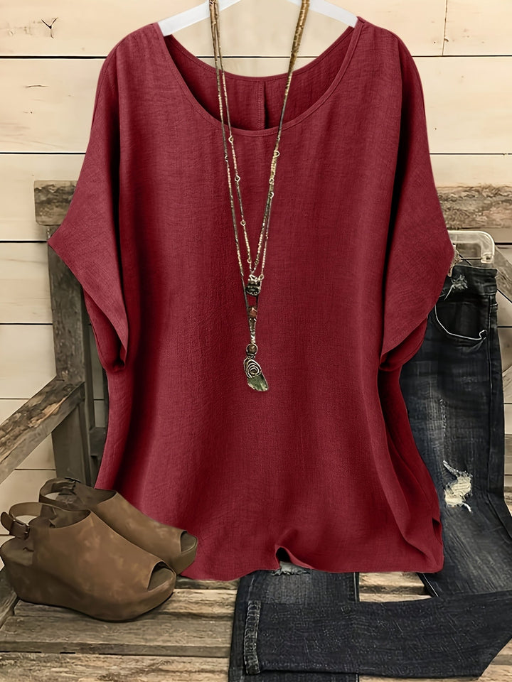 Kiersten™ | Relaxed Round-Neck Short-Sleeve Top