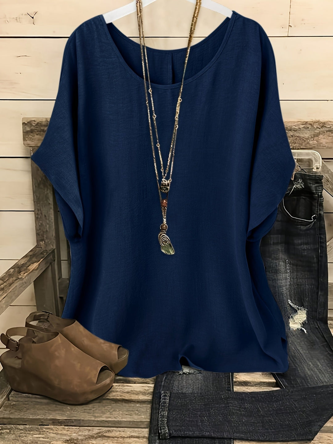 Kiersten™ | Relaxed Round-Neck Short-Sleeve Top