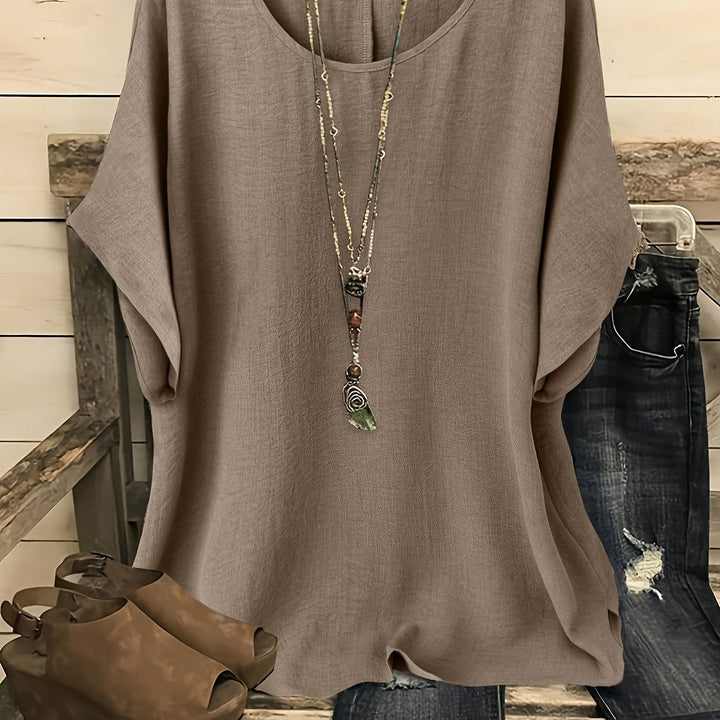 Kiersten™ | Relaxed Round-Neck Short-Sleeve Top