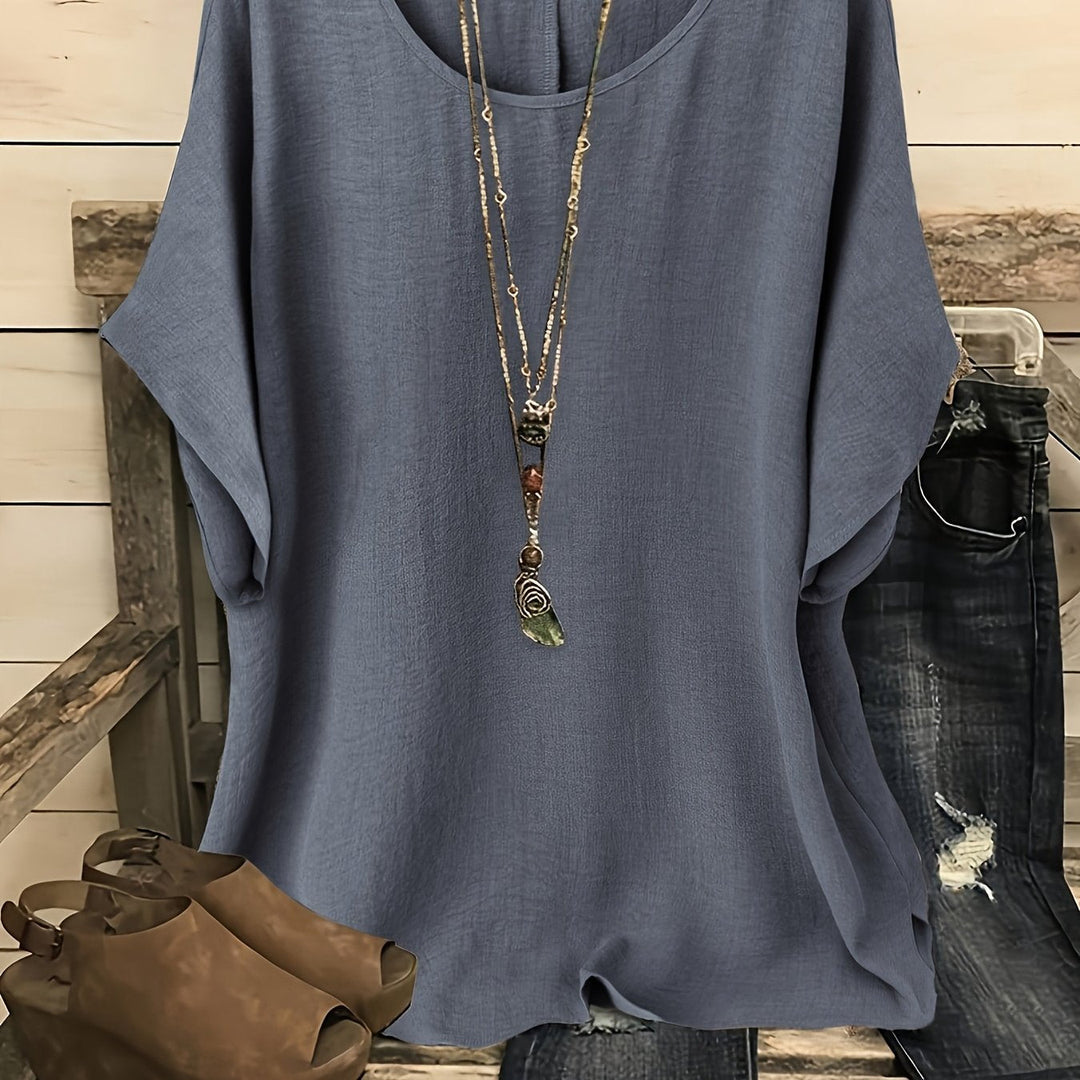 Kiersten™ | Relaxed Round-Neck Short-Sleeve Top