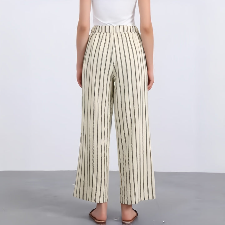 The Elara Striped Wide Leg Drawstring Pants