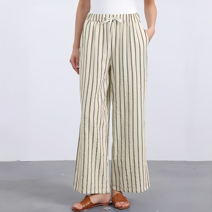 The Elara Striped Wide Leg Drawstring Pants