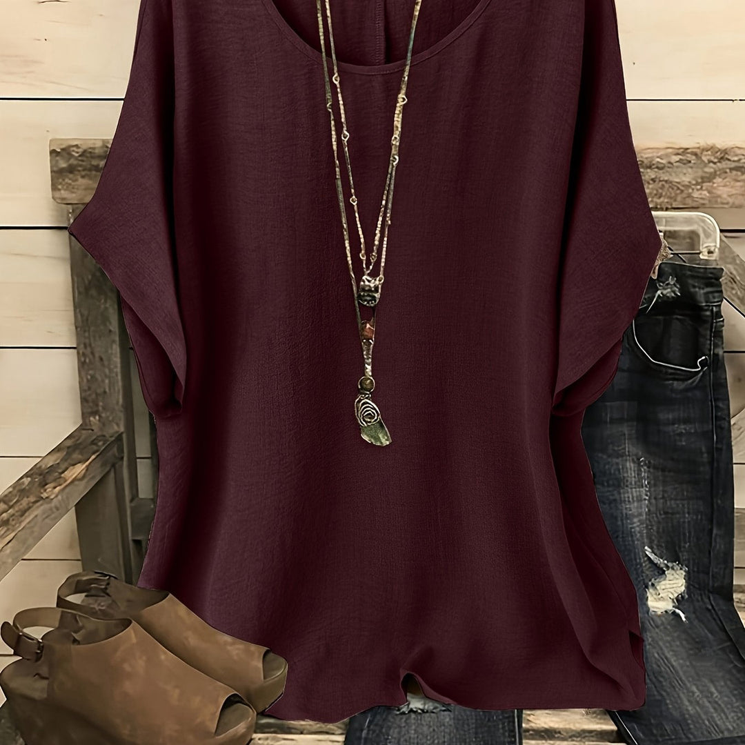 Kiersten™ | Relaxed Round-Neck Short-Sleeve Top