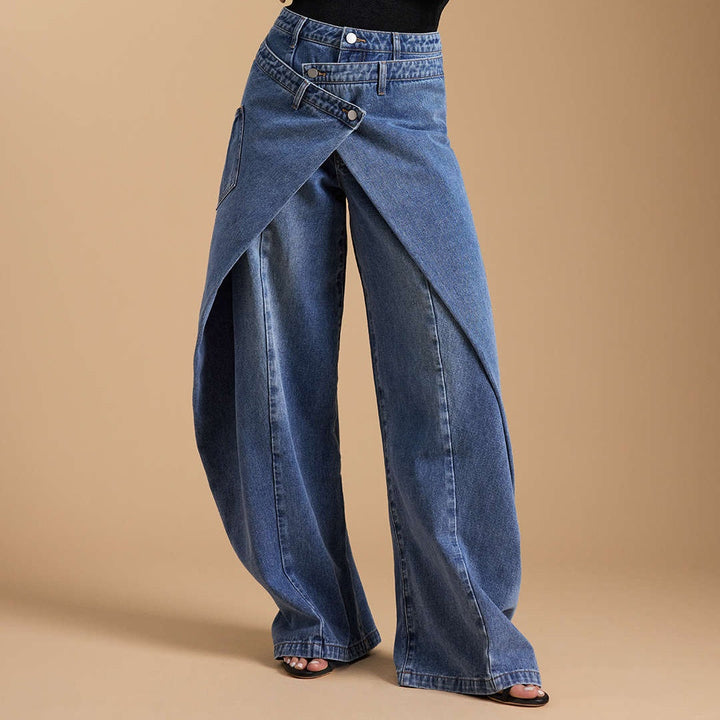 The Elara Asymmetrical Wrap Wide-Leg Trouser