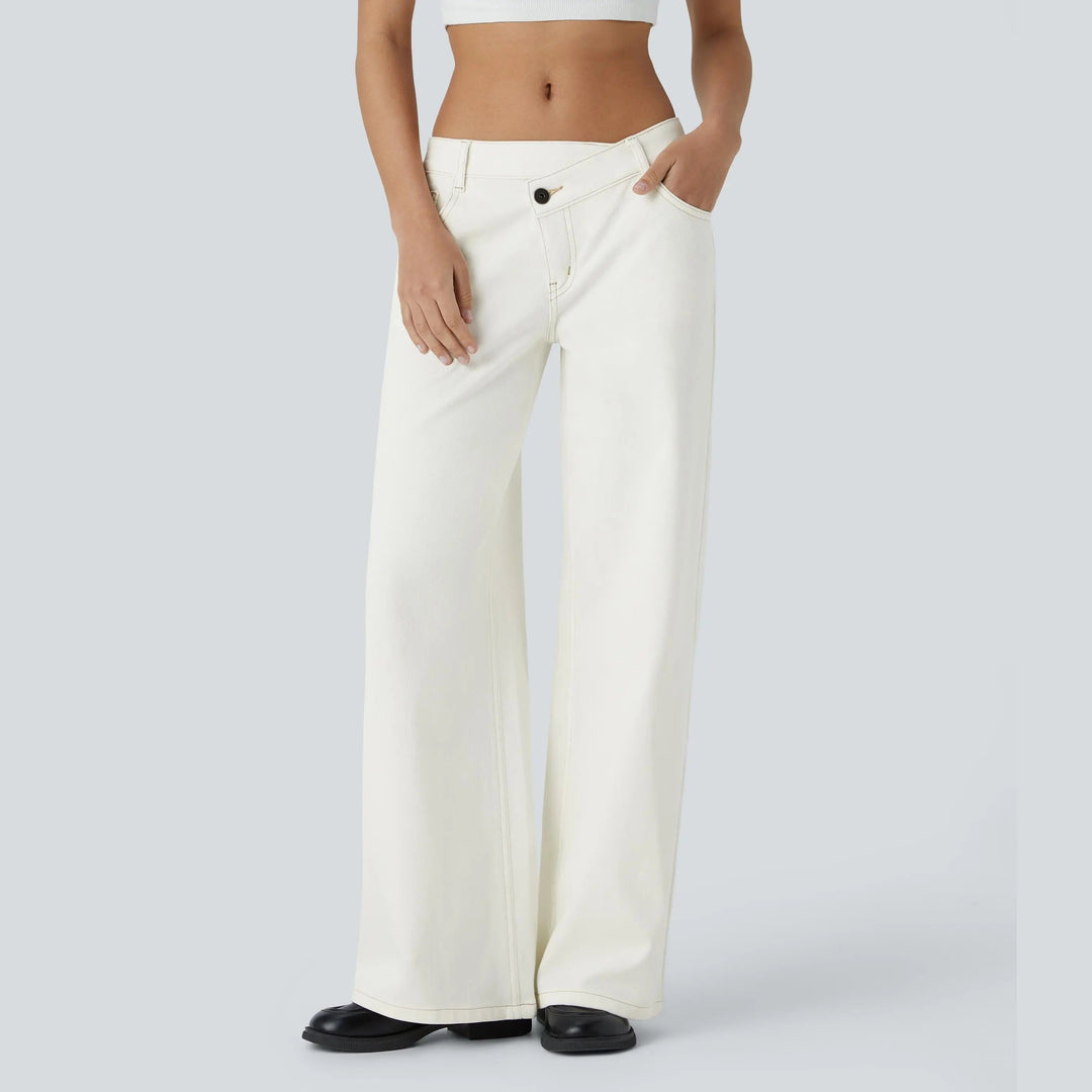 The Elara Stretch Low-Rise Wide-Leg Jeans