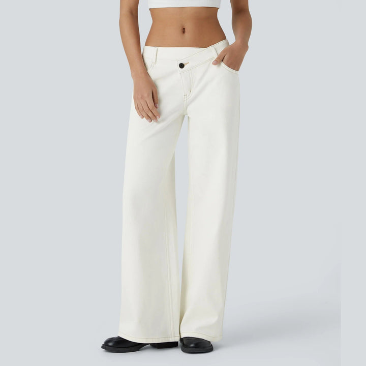 The Elara Stretch Low-Rise Wide-Leg Jeans