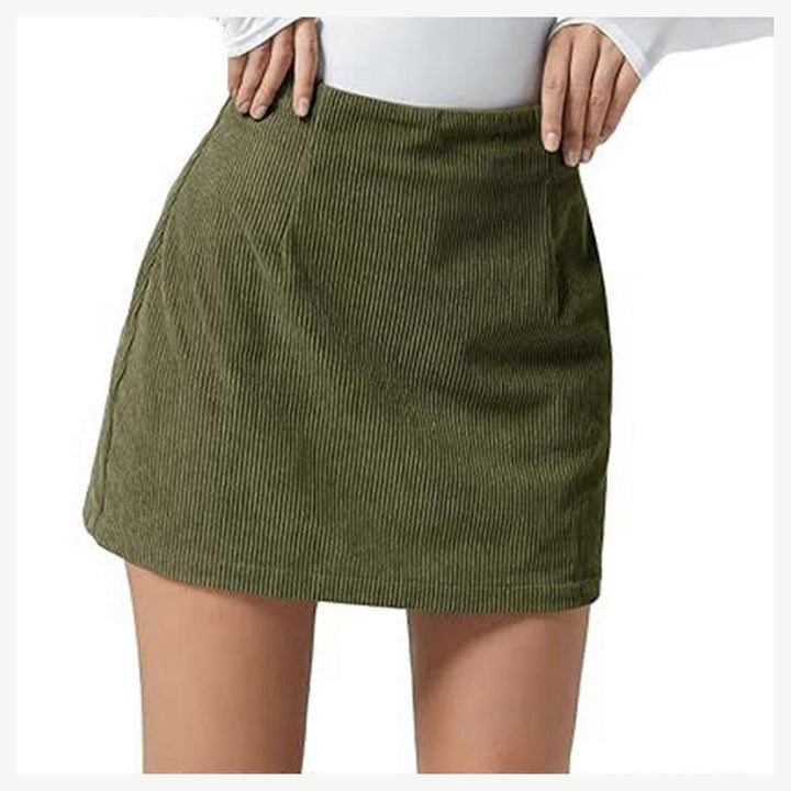 The Elara Corduroy Built-In Shorts Mini Skort