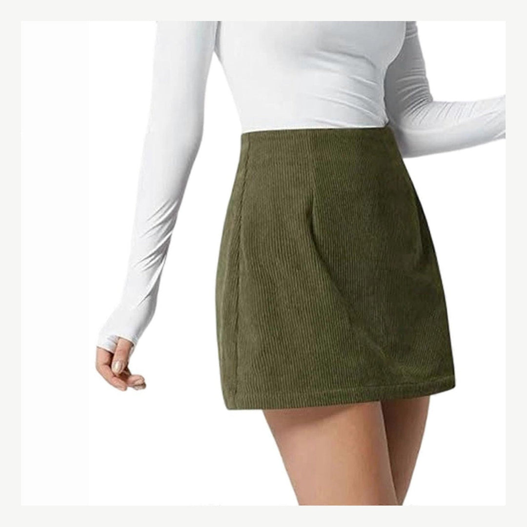 The Elara Corduroy Built-In Shorts Mini Skort