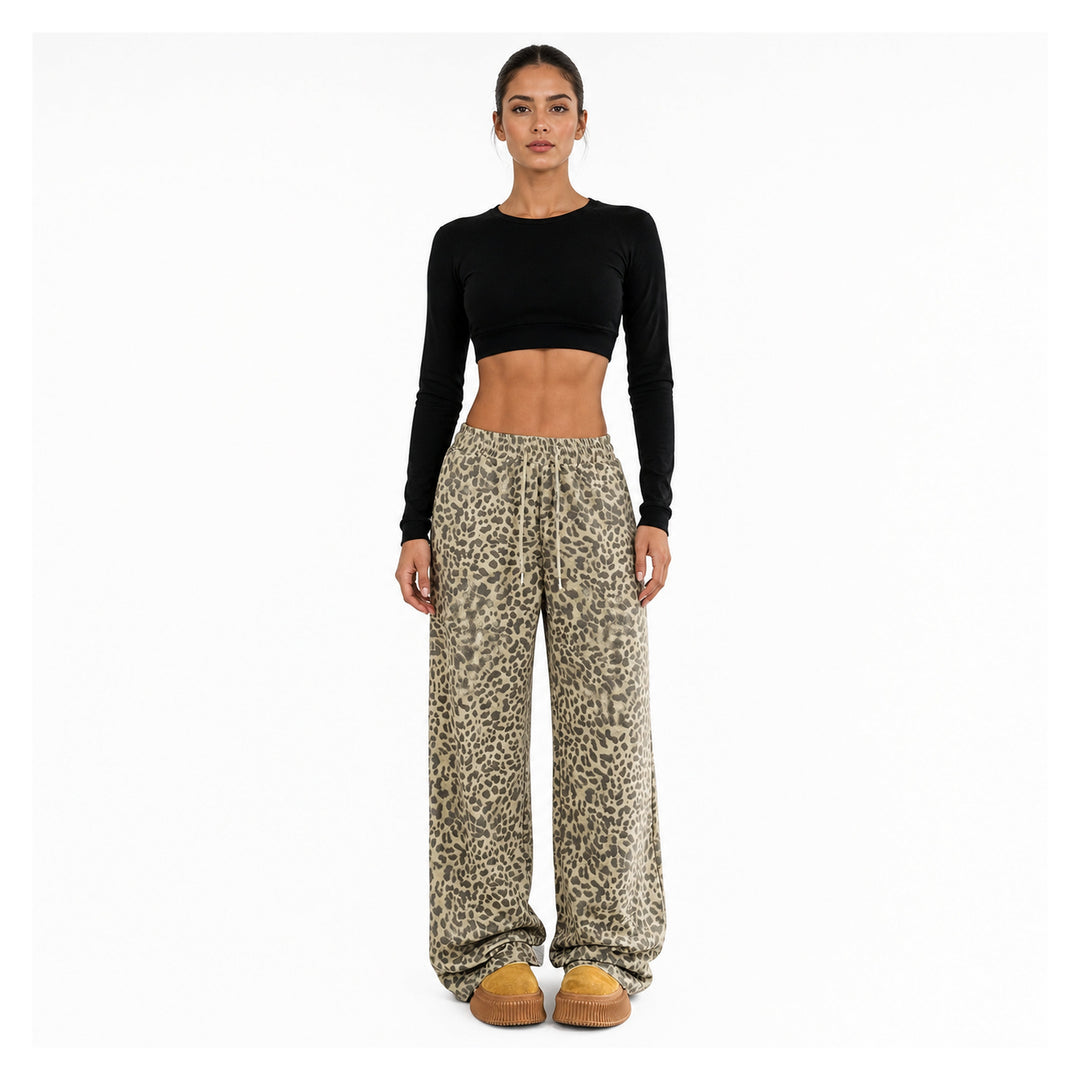 The Elara Relaxed Leopard Wide-Leg Pants