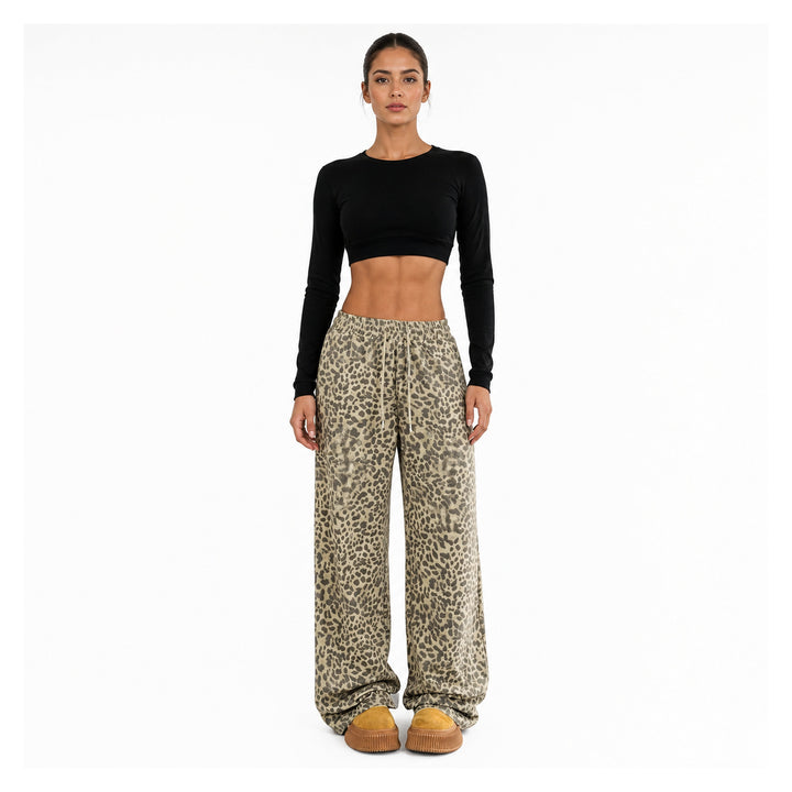 The Elara Relaxed Leopard Wide-Leg Pants