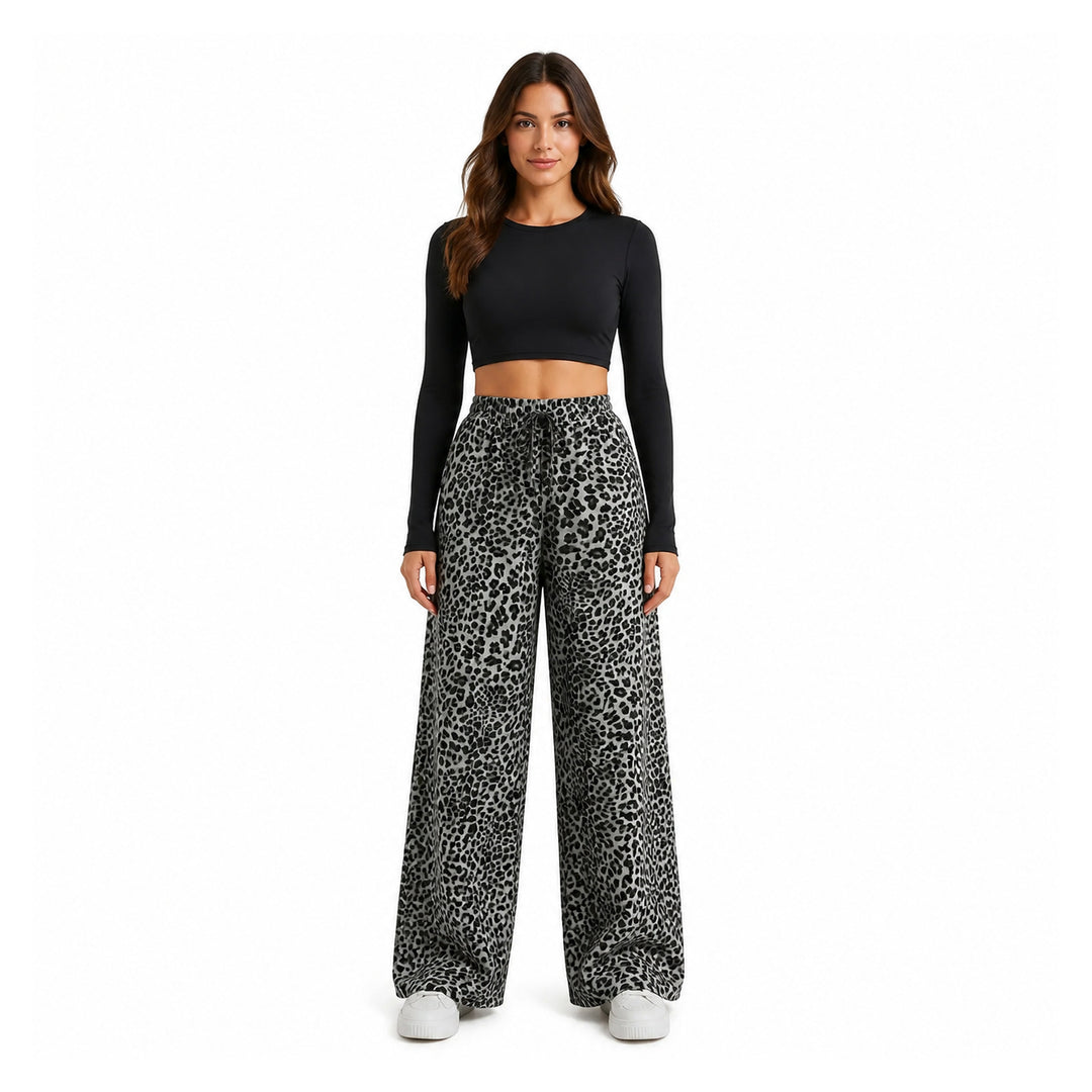 The Elara Relaxed Leopard Wide-Leg Pants