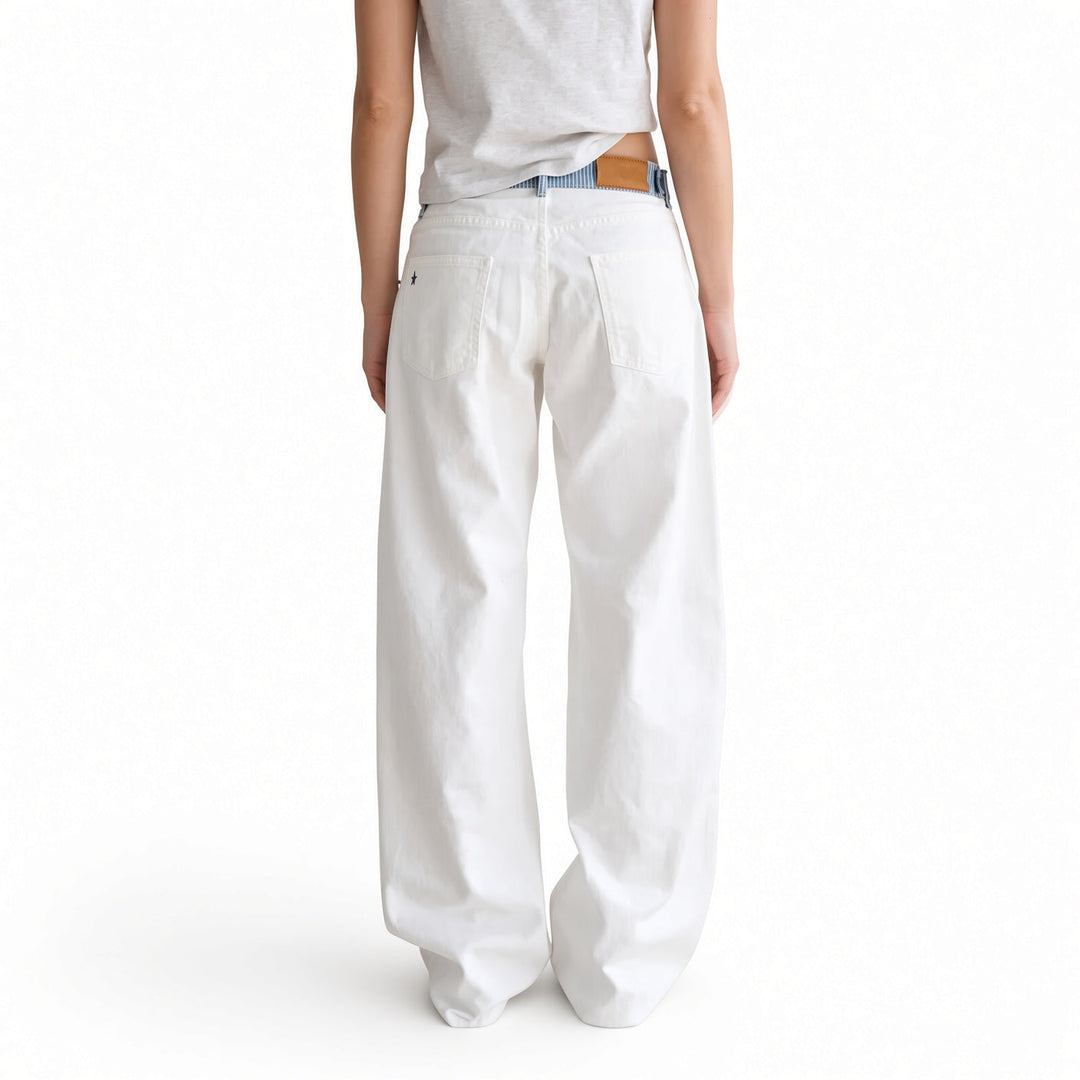 The Elara Striped-Waist Straight-Leg Pants