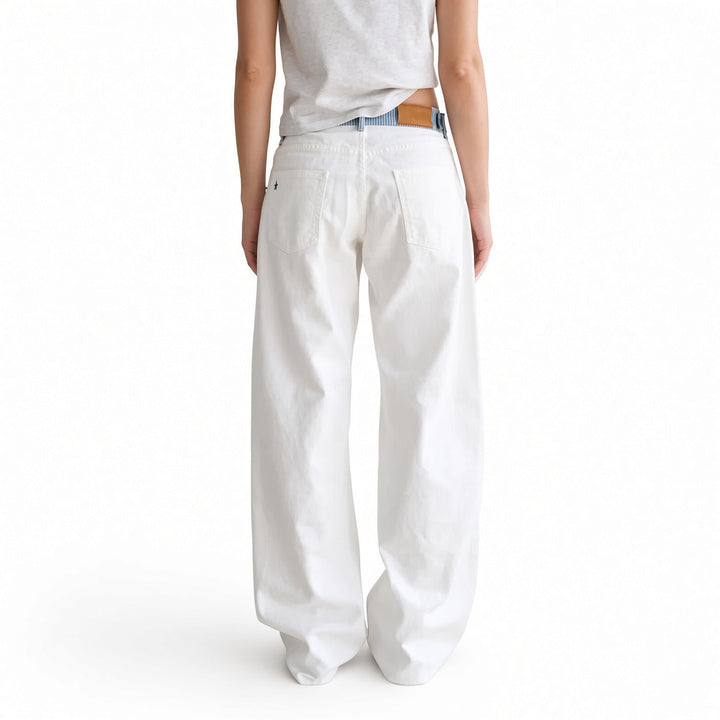 The Elara Striped-Waist Straight-Leg Pants