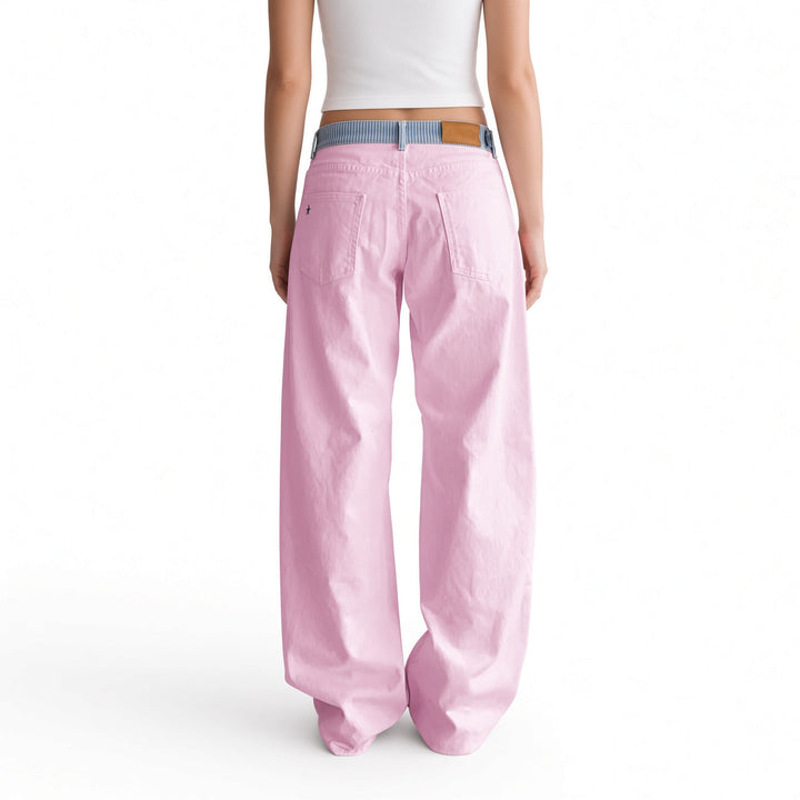 The Elara Striped-Waist Straight-Leg Pants