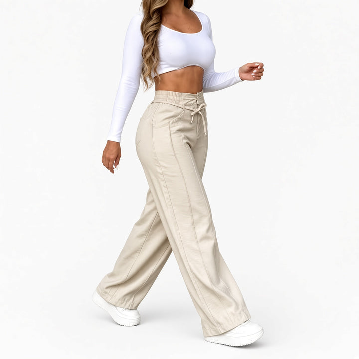 The Elara Drawstring Wide-Leg Pants