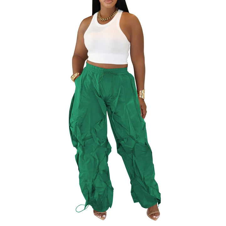 The Elara Wave-Cut Drawstring Cargo Pants