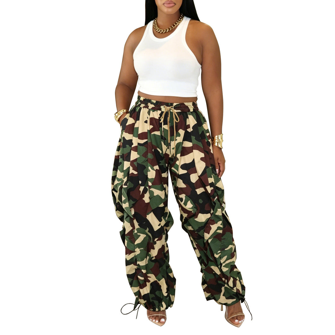 The Elara Wave-Cut Drawstring Cargo Pants