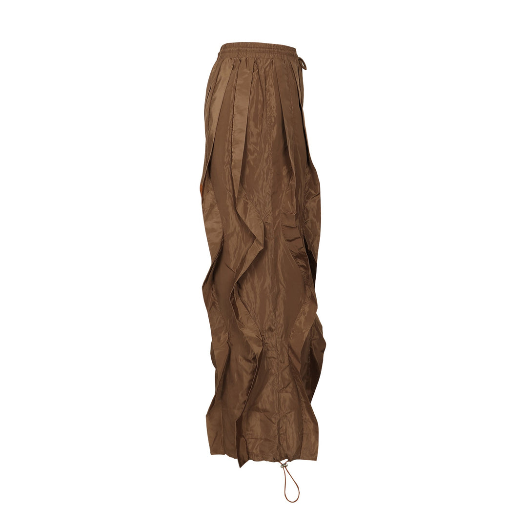 The Elara Wave-Cut Drawstring Cargo Pants