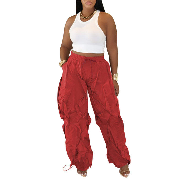 The Elara Wave-Cut Drawstring Cargo Pants
