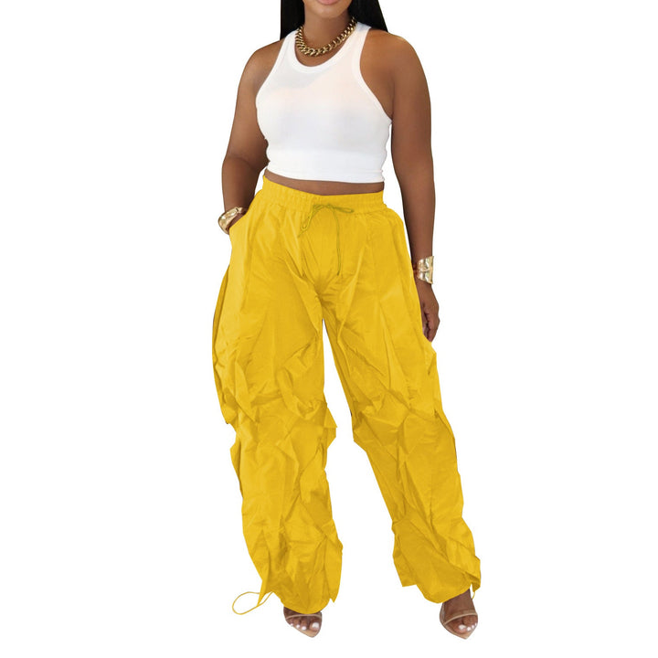 The Elara Wave-Cut Drawstring Cargo Pants