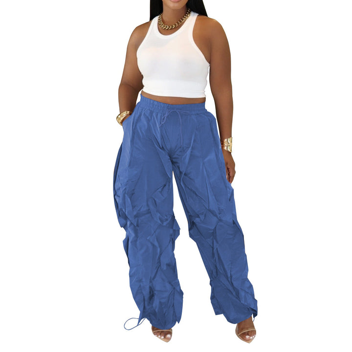 The Elara Wave-Cut Drawstring Cargo Pants