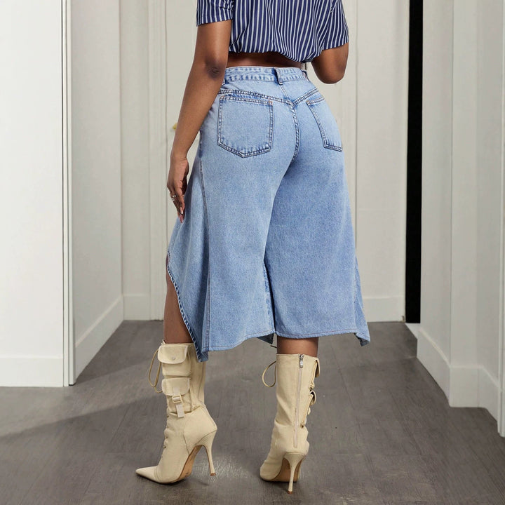 The Elara Asymmetric Denim Culottes