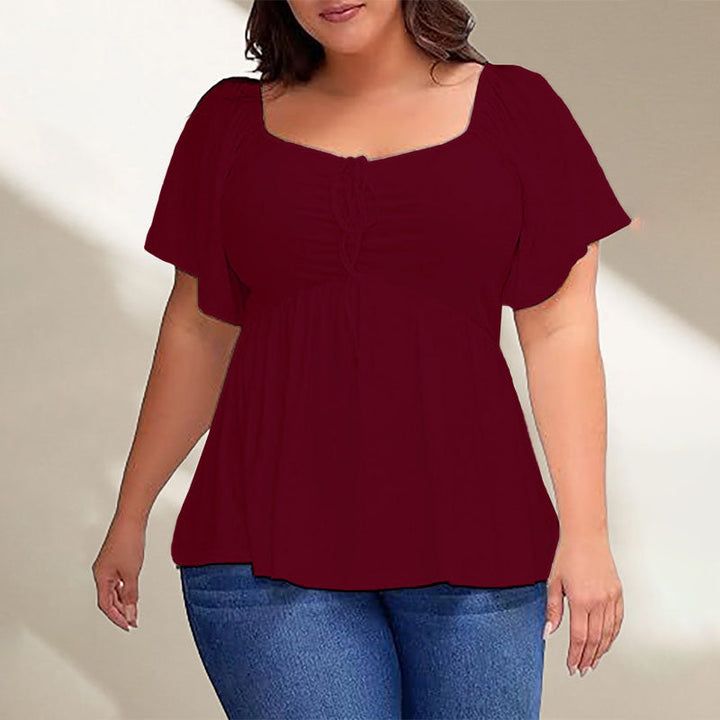 Plus-size square-neck peplum top