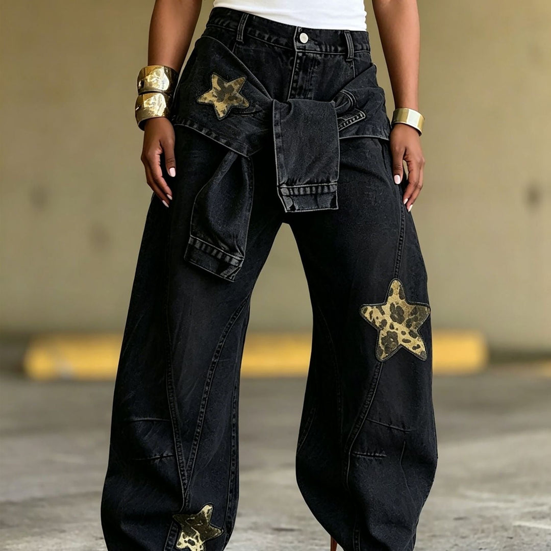 The Elara Deconstructed Y2K Star Denim