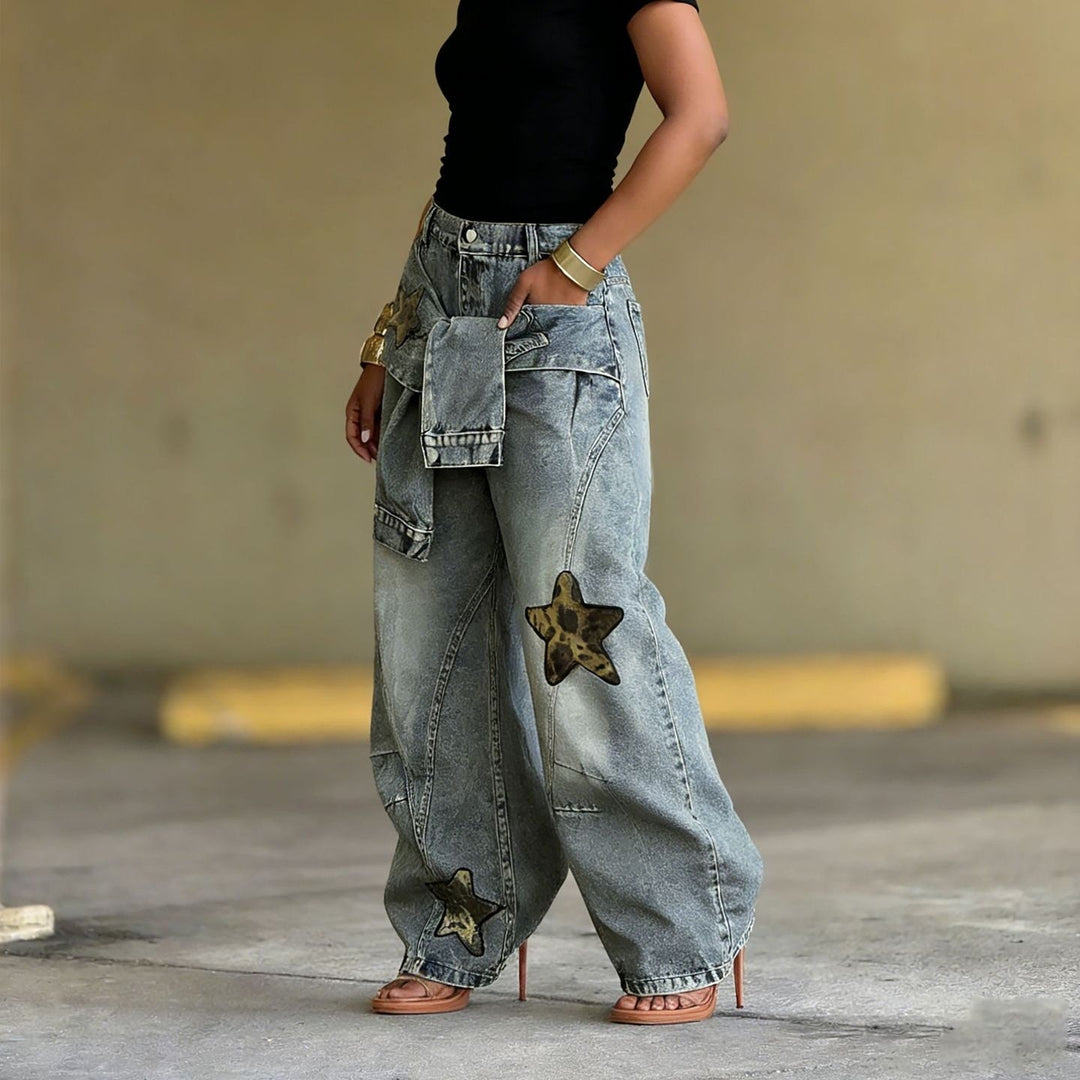 The Elara Deconstructed Y2K Star Denim