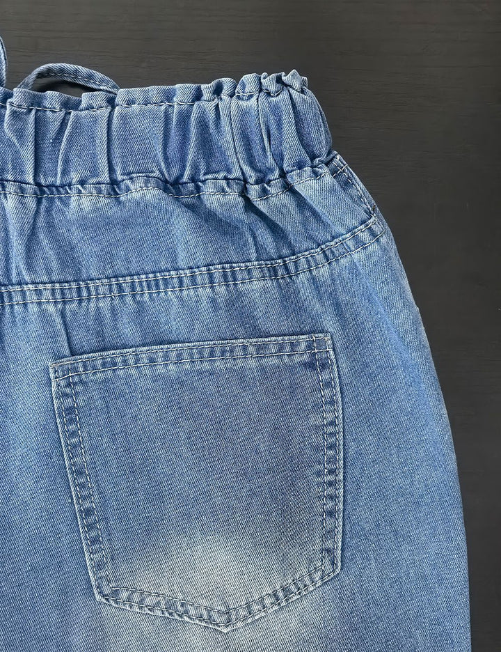 The Elara Drawstring Wide-Leg Denim