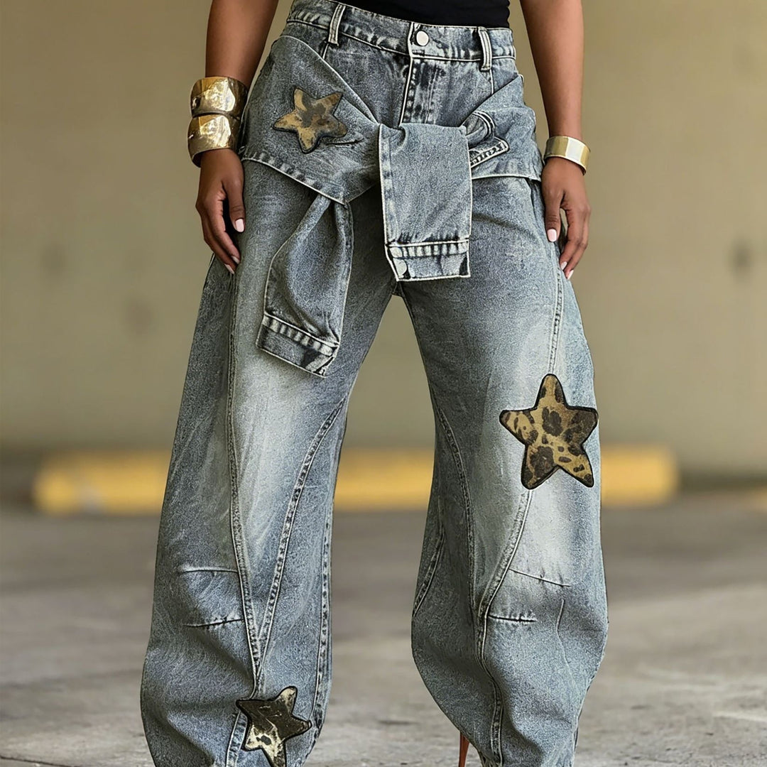 The Elara Deconstructed Y2K Star Denim
