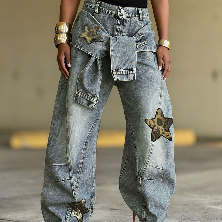 The Elara Deconstructed Y2K Star Denim
