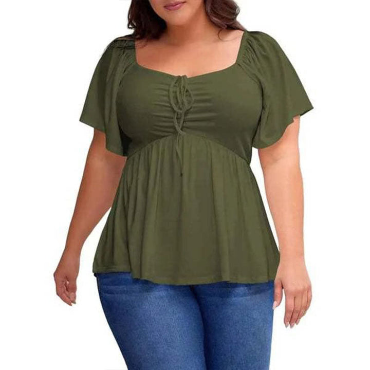 Plus-size square-neck peplum top