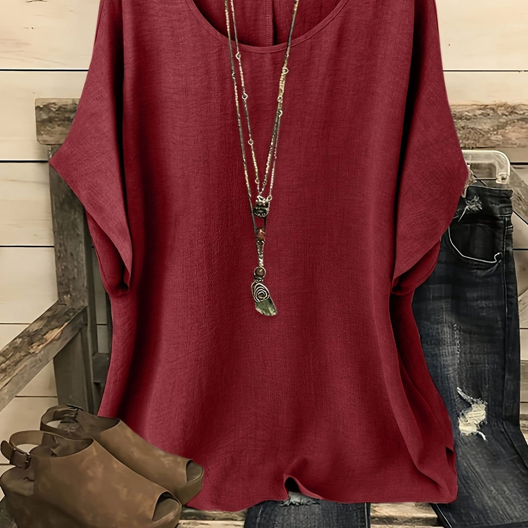 Kiersten™ | Relaxed Round-Neck Short-Sleeve Top