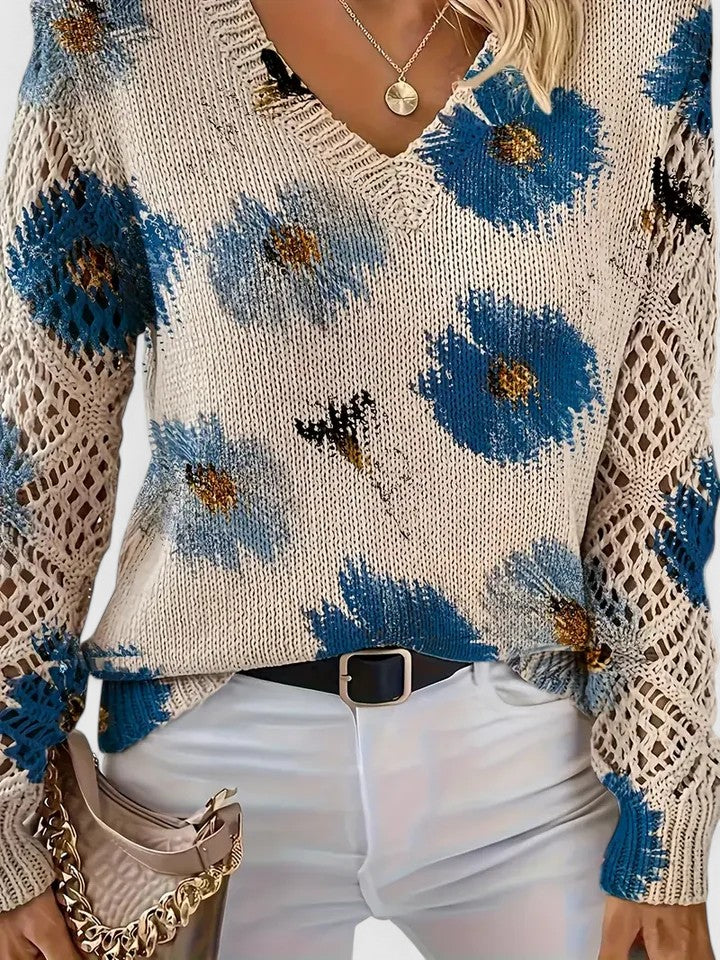 Aurélie | Elegant sweater with floral pattern