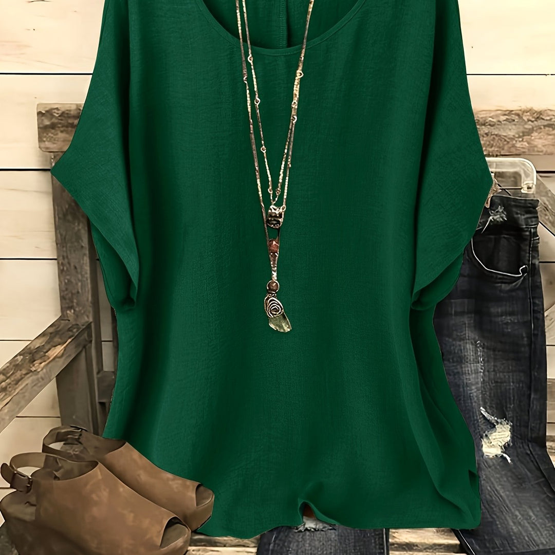 Kiersten™ | Relaxed Round-Neck Short-Sleeve Top