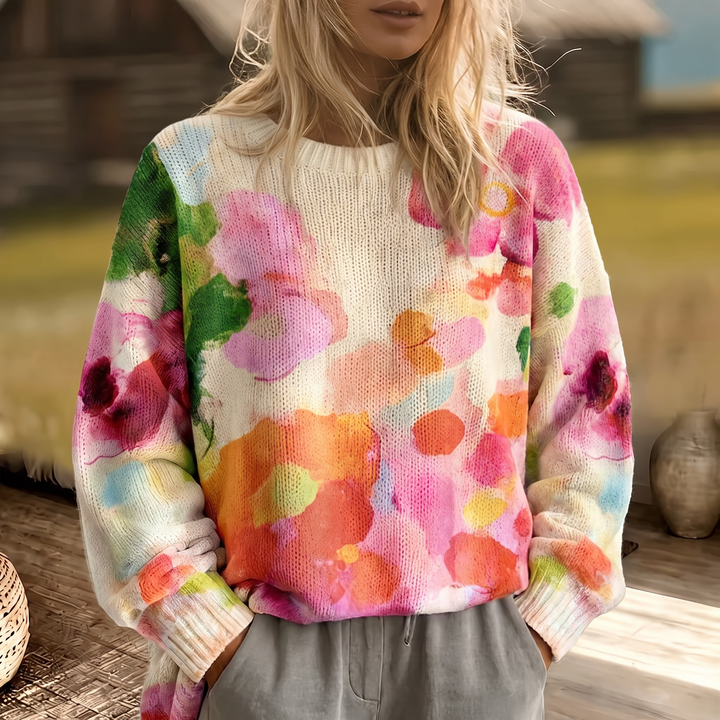 Ferrona | Tie-Dye Floral Sweater