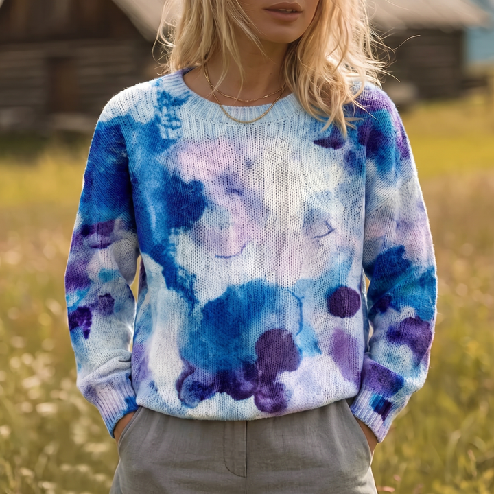 Cerulyn | Tie-Dye Floral Sweater
