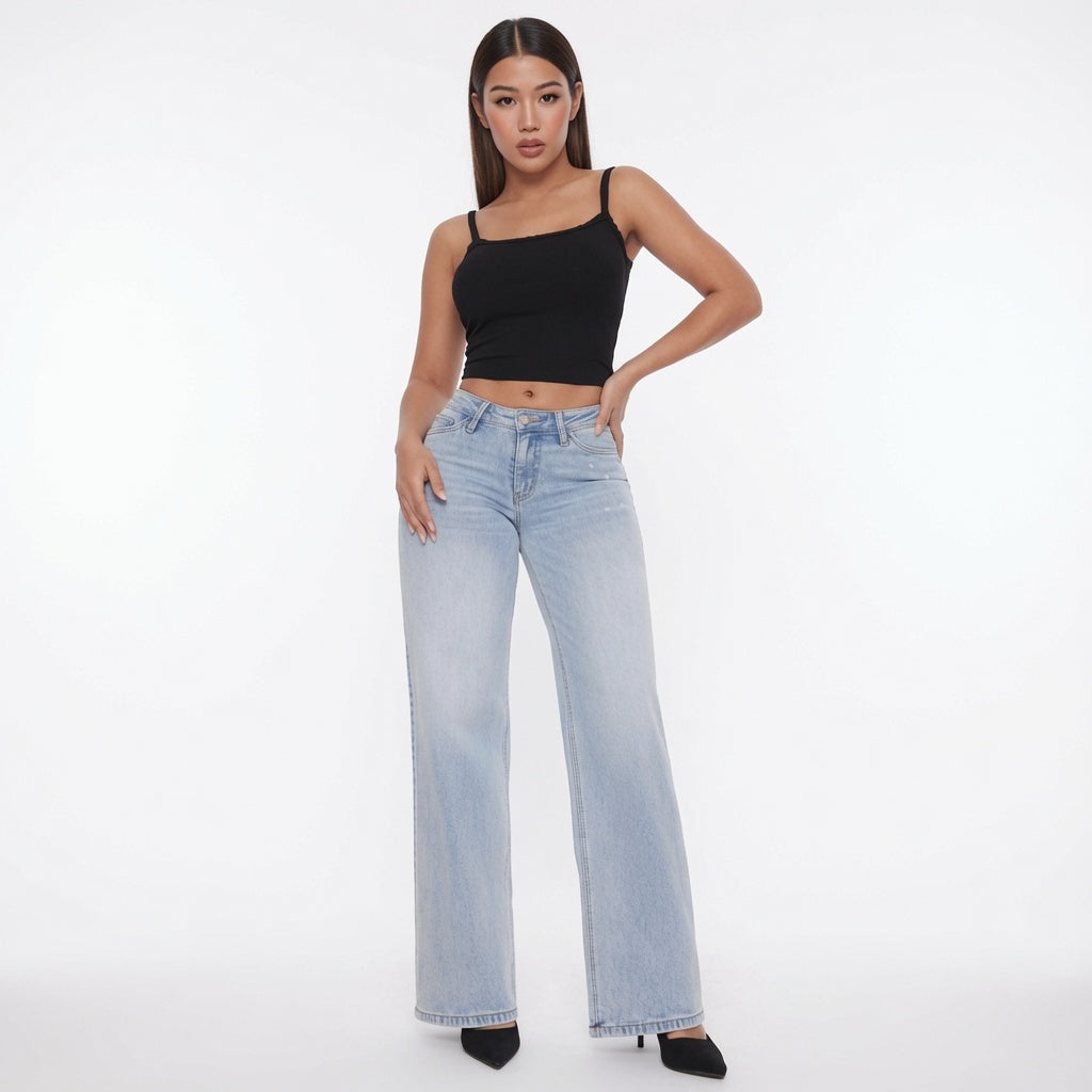 The Elara Curve-Lift Wide Leg Jeans